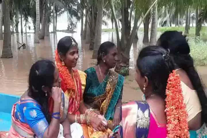 Watch: Bride and family in flood-hit Andhra use boats to reach groom’s house