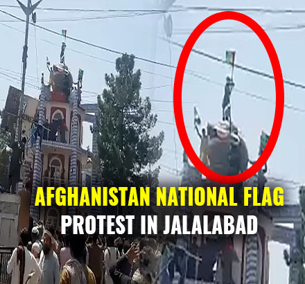In Support of Afganistan’s National Flag Afghan Youths In Jalalabad Protest Against Taliban