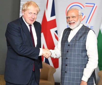 Covid and the Indo-Pacific region to stand out  during the  Modi-Johnson  virtual summit  on Tuesday