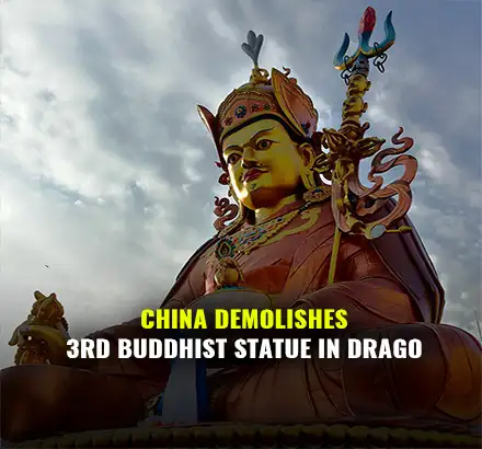 China Demolishes Tibetan Buddhist Statue Padmasambhava | Third Buddha Statue Destroyed In China Since December |