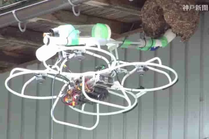 Japan now uses drones that destroy killer wasps and nests