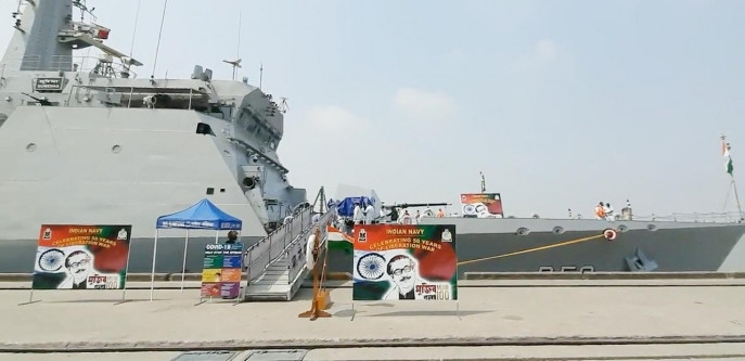 Indian warships arrive in Bangladesh to mark country’s 50th year of Independence