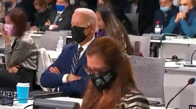 Video: Did Joe Biden doze off during COP26 speech?