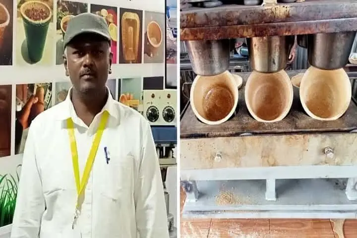 Coimbatore man finds way to make eco-friendly cups and containers to replace single-use plastic ones