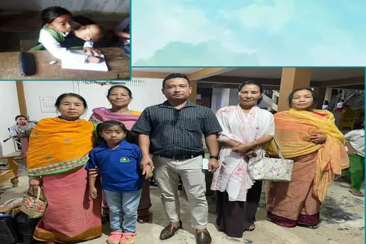 Manipur girl studying with 2-year-old sibling  in lap gets admission in boarding school