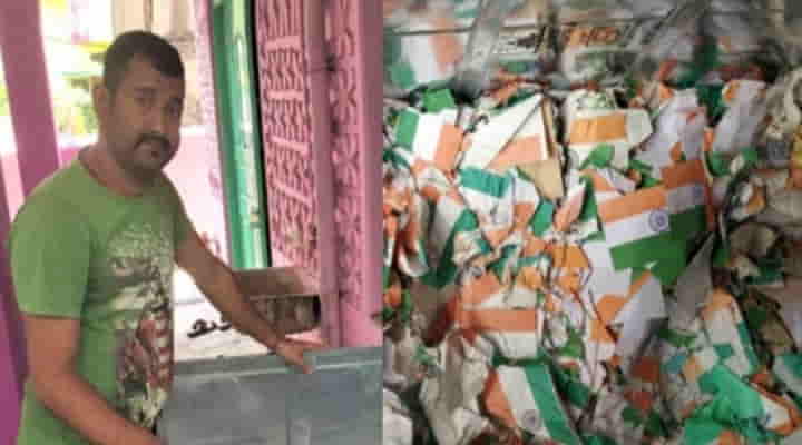 Salute Sarkar who takes care of discarded Indian Tricolour flags