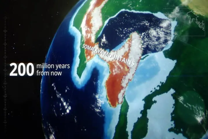 200 Million Years From Now, India, Somalia, Kenya and Madagascar may merge into a super-Continent