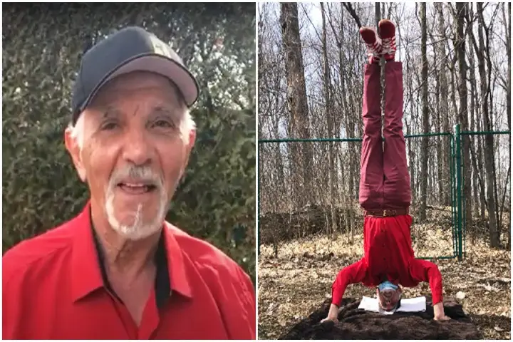 Watch: 75-year-old becomes world’s oldest man to perform a headstand