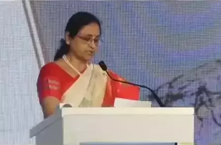 Watch: Finance Minister Nirmala Sitharaman gets up to bring water for speaker at Mumbai event in act of humility