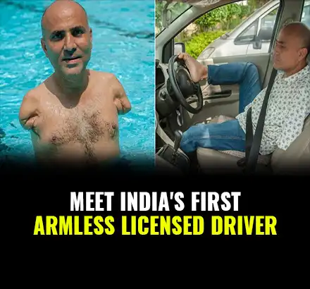 Meet ‘Vikram Agnihotri’ From Indore Who Is India’s First Armless Licenced Driver