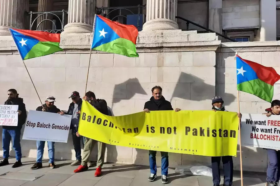 Baloch diaspora  protests at iconic Trafalgar Square to draw attention to rights violations by China-backed Pakistan