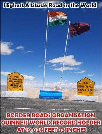 India’s feat of constructing world’s highest motorable road recognised by Guinness World Records