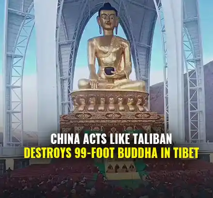 China Destroys Tibet Cultures | Demolishes 99-Foot Statue Of Lord Buddha And Tibetan Buddhist school