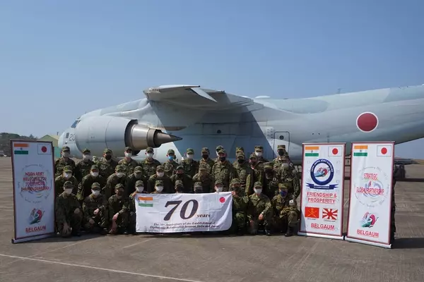 Japan’s army contingent arrives for joint military exercise with Indian troops at  Belgaum in Karnataka