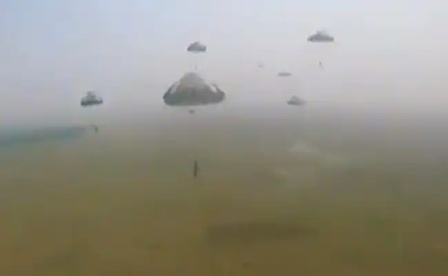 Video: Indian Army paratroopers jump from plane in rapid response exercise near China border