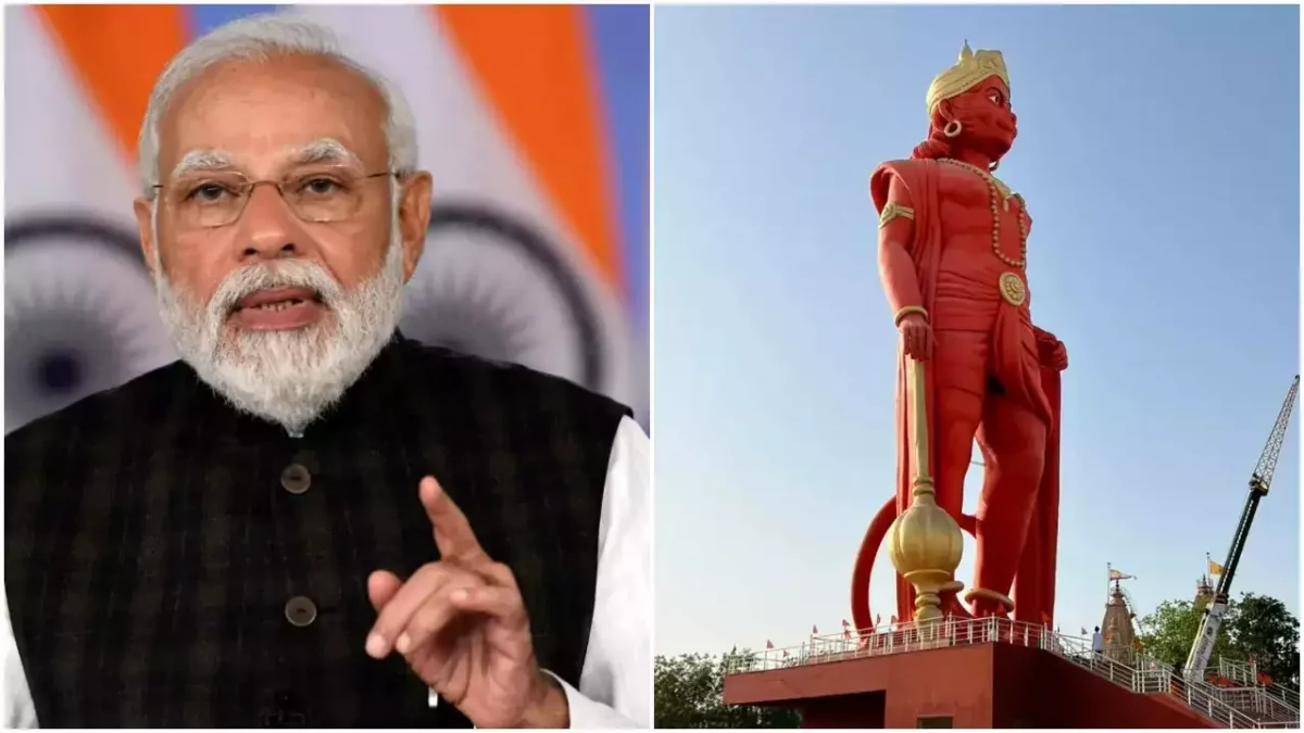PM Modi unveils 108-foot statue of Lord Hanuman as symbol of national strength & unity