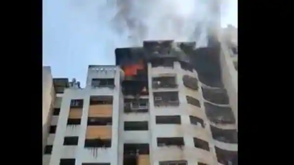 Video: Major fire breaks out at high-rise residential building in Mumbai