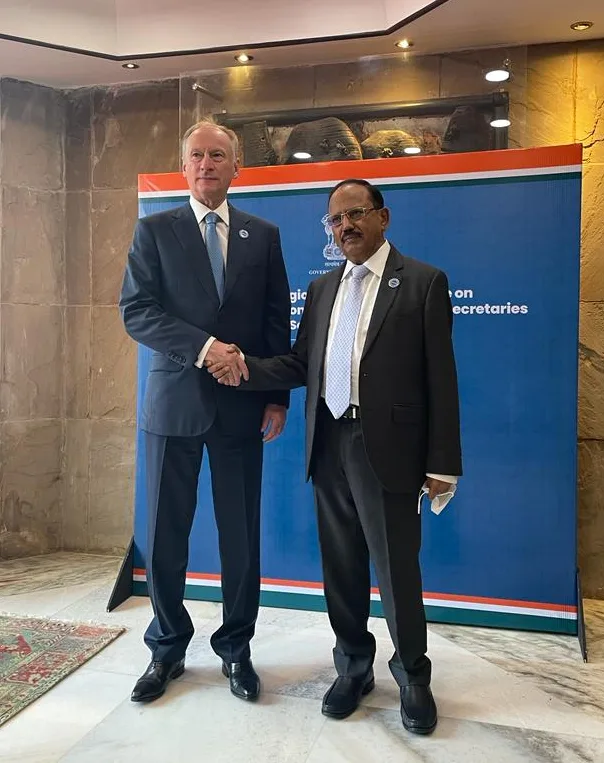 NSA Doval welcomes Russian counterpart, Nikolai Patrushev at regional security conference on Afghanistan