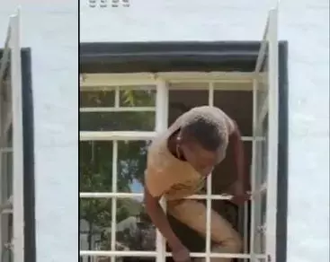 Viral Video: Thief uses unique technique to go through barred window to burgle house