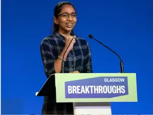 Tamil Nadu teenager makes a splash at COP26 climate meet with her Solar Ironing Cart