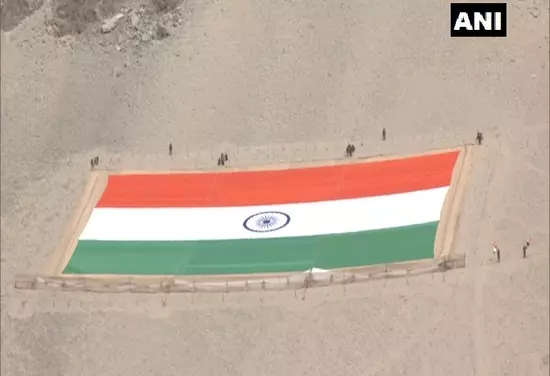 World’s largest Indian tricolour unveiled in Khadi to mark Gandhi Jayanthi