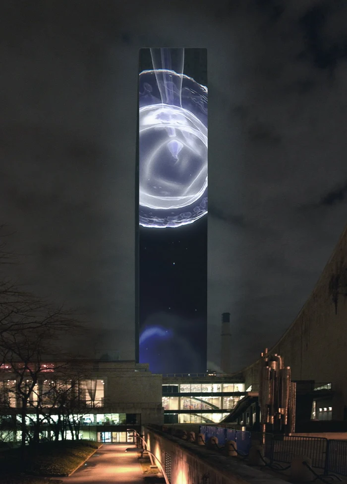 Giant sea creature projected on iconic UN Headquarters turns heads