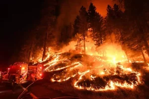 More than 6,000 people evacuated as wildfire blazes through California