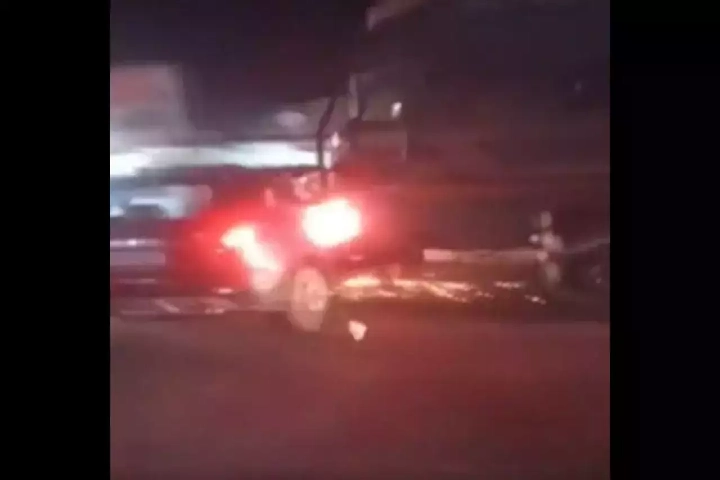 Caught on Camera: Truck rams Samajwadi Party leader’s car