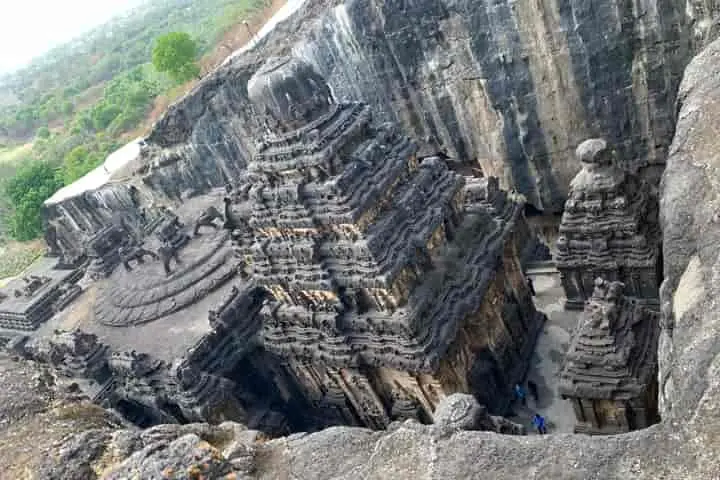 Lift being installed in Ellora Caves for ease of tourists