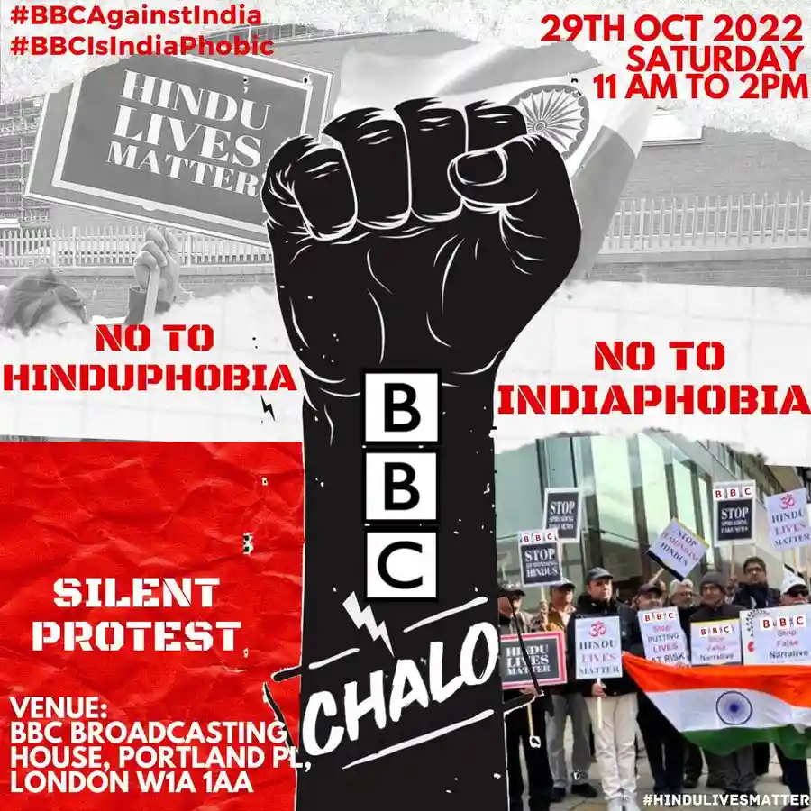 British Indians to launch vigorous ‘BBC Protest’ in London over Hinduphobia and Indiaphobia