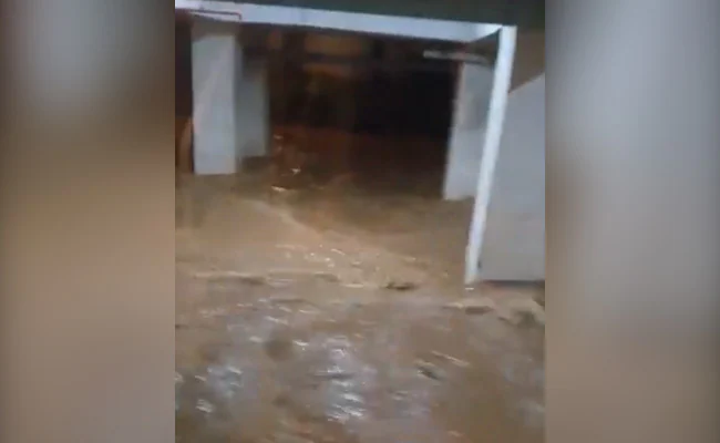 Watch: Strong stream of rainwater gushes into basement of Bengaluru building