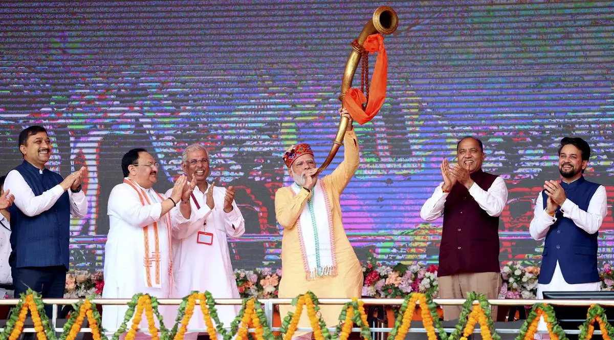 PM Modi sounds bugle for BJP’s high-voltage poll campaign in Himachal, opens Rs 1 ,470 crore AIIMS