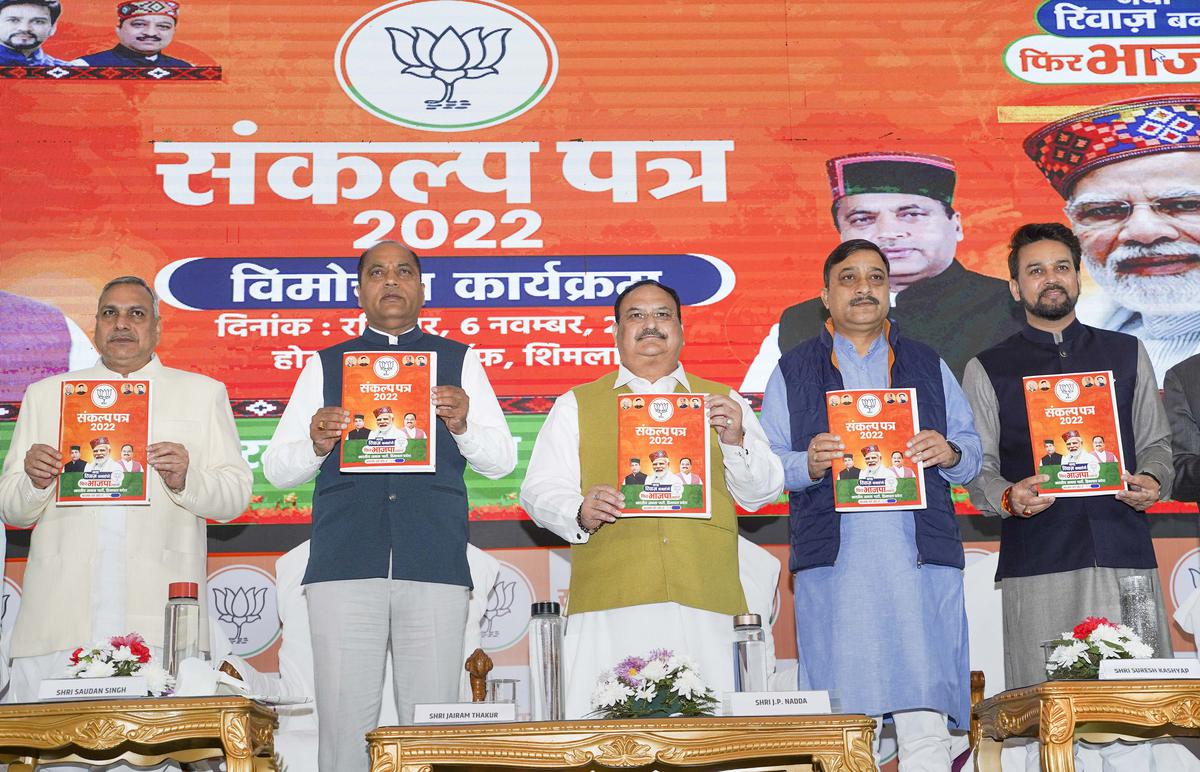 BJP manifesto for Himachal polls lists uniform civil code & vows to stop illegal use of Waqf properties
