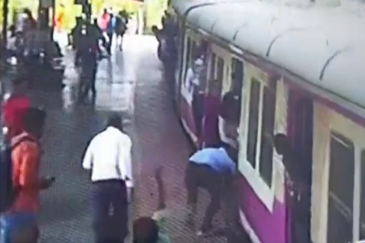 Viral Video: Brave RPF officer saves mother and child from slipping under tracks