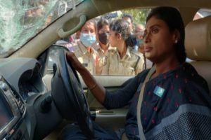 Captured on camera: Hyderabad cops tow away Andhra CM’s sister’s car while she is sitting inside