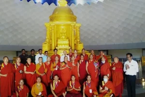 High-ranking Bhutanese monks on a spiritual and academic tour of India