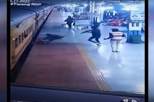 Video: Alert railway cop saves woman from being crushed under train at Maharashtra’s Akola