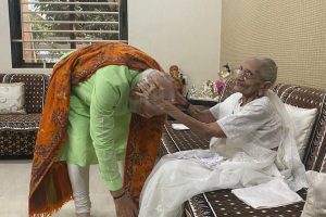 PM Modi takes mother’s blessings ahead of final voting day in Gujarat polls