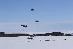 Watch: Australian Defence Force drop tents and cargo in Antarctica