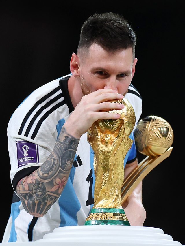 Lionel Messi Pictures After World Cup Win