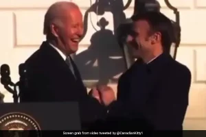 Watch: Joe Biden in longest handshake with France’s Macron