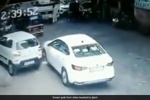 Caught on Camera: Man in Mumbai miraculously escapes death after being run over by bus