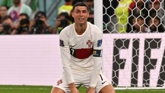 Watch: Portugal legend Ronaldo sobs inconsolably after shock defeat to Morocco in World Cup