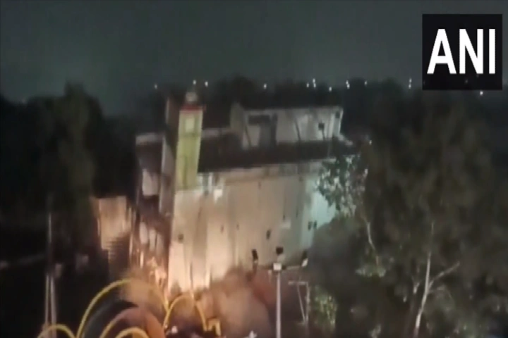Video: Illegal hotel of BJP leader accused in murder case demolished with dynamite in Sagar