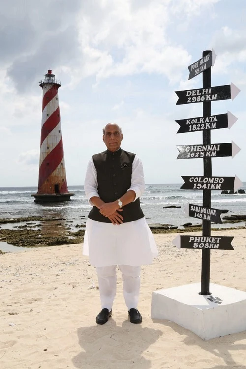 Rajnath visits key Indian Ocean chokepoint during visit to Andaman and Nicobar islands