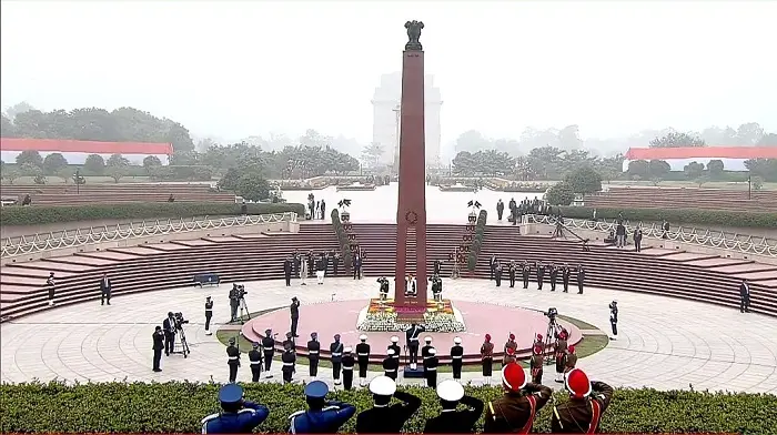 Watch: PM Modi pays tribute to martyrs at National War Memorial ahead of Republic Day celebrations at Kartavya Path