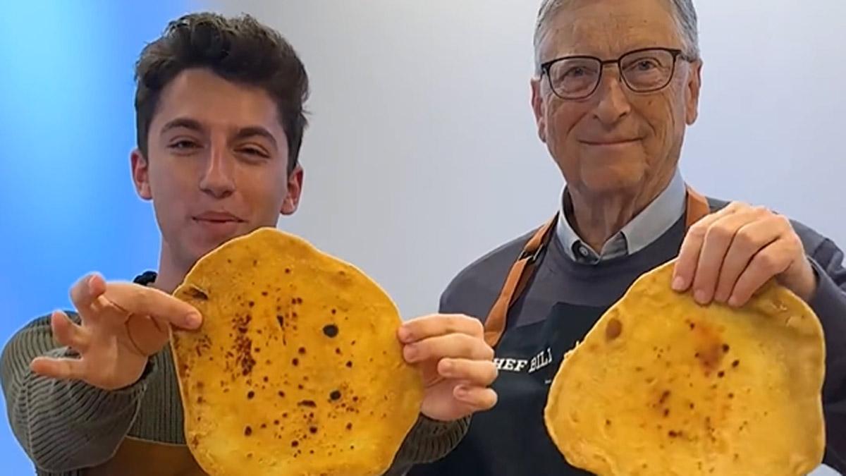 Watch: Microsoft founder Bill Gates making Roti Indian style