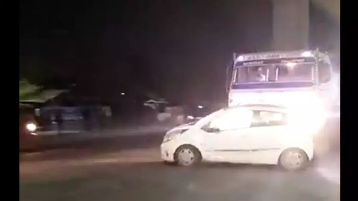 Caught on camera: Truck drags car for 3 km in road rage case