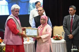 Aaliya Mir, Kashmir’s first woman wildlife conservationist felicitated by Lt. Governor
