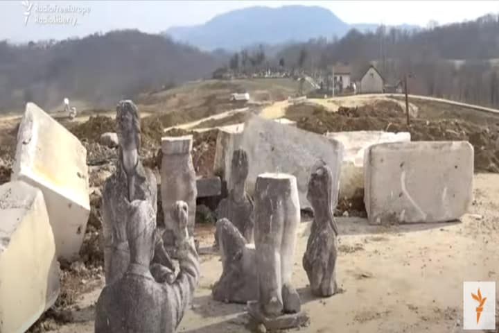 Outrage in Serbia after Chinese construction firm destroys war monument